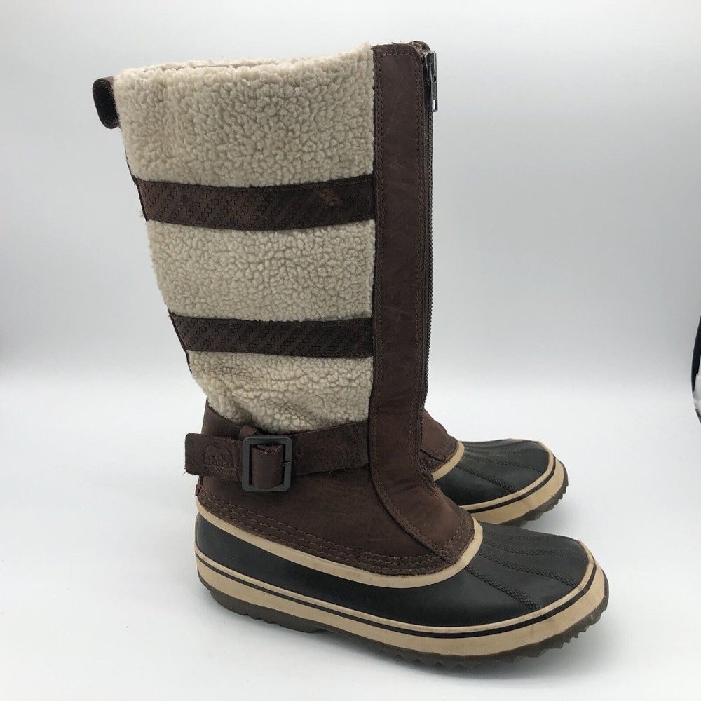 Sorel Boots Womens 10 EU 42 Helen Of Tundra Shearling Fleece & Brown Leather - Picture 10 of 12